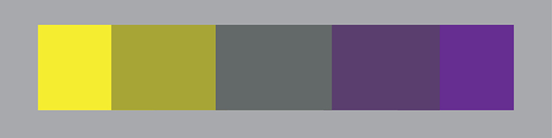 The complementary color of yellow is the purple.